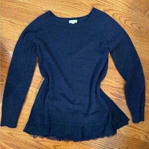Garnet Hill Navy Blue Cashmere Sweater
